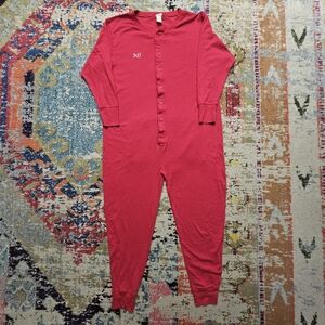 Red envelope Red Union Suit "Jeff" Men's XL Butt Flap Long Johns One Piece